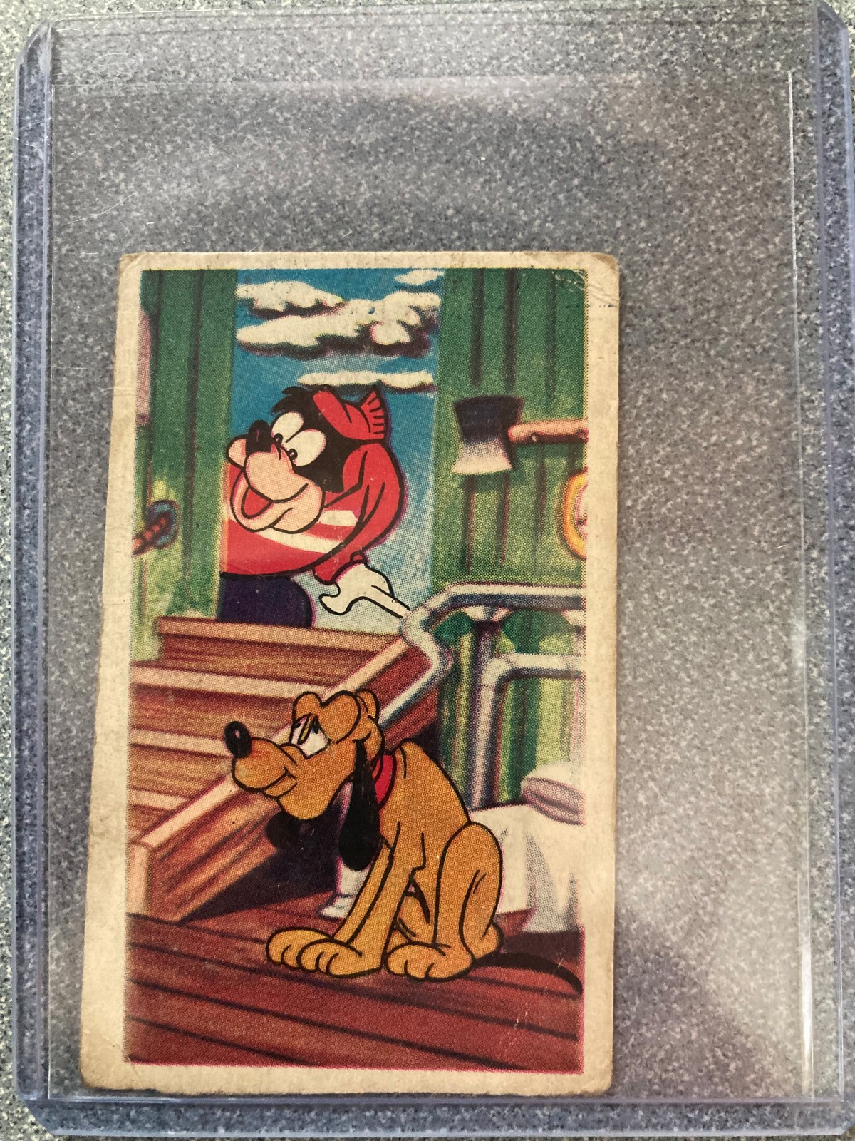 RARE 1960s (or EARLIER) JAPANESE MENKO DISNEY PLUTO w PEG-LEG PETE #334562 READ RARE 1960s (or EARLIER) JAPANESE MENKO DISNEY PLUTO w PEG-LEG PETE #334562 READ