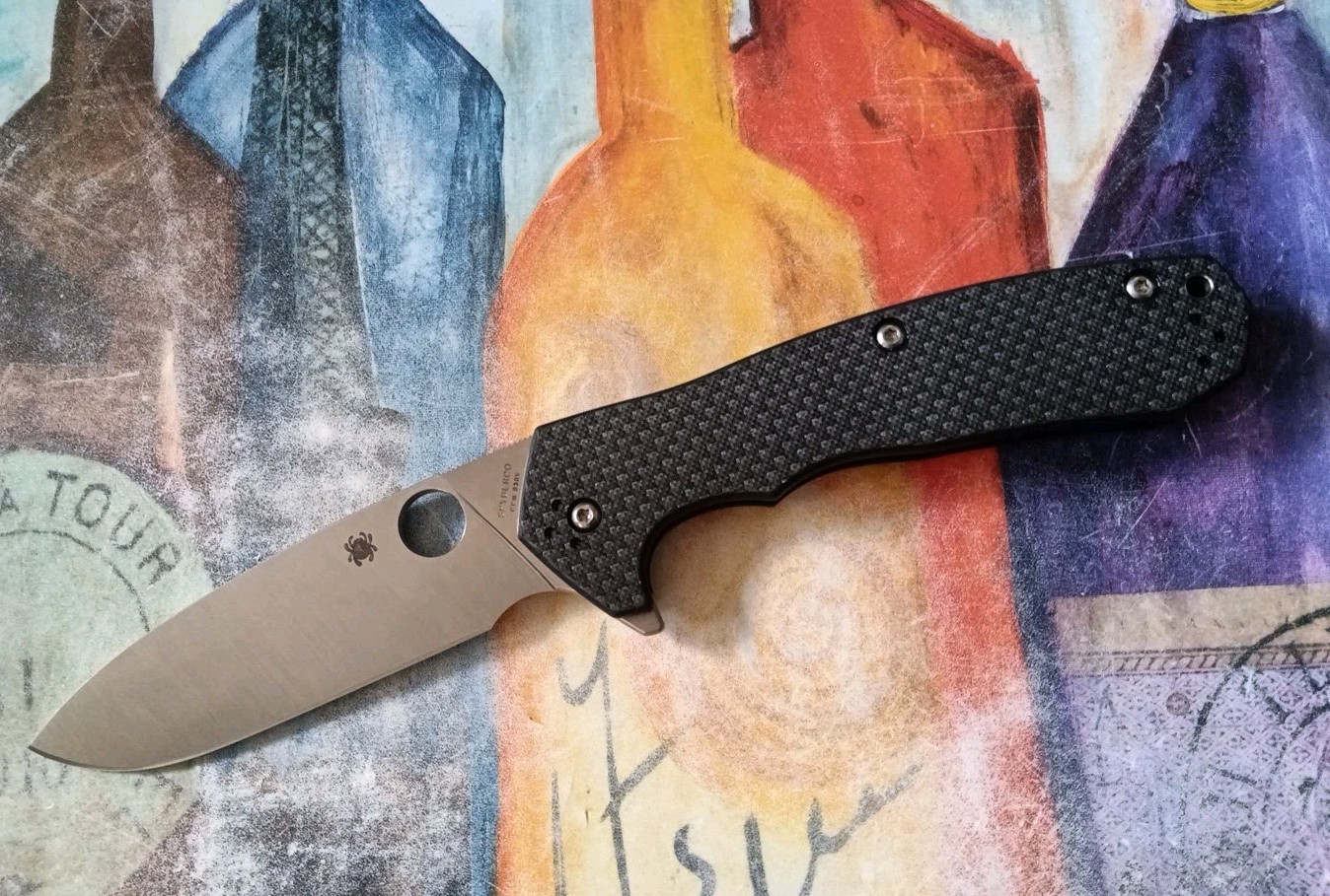 Spyderco Amalgam, Satin S30V Satin Plain Blade, Carbon Fiber/G10 Laminate Handle