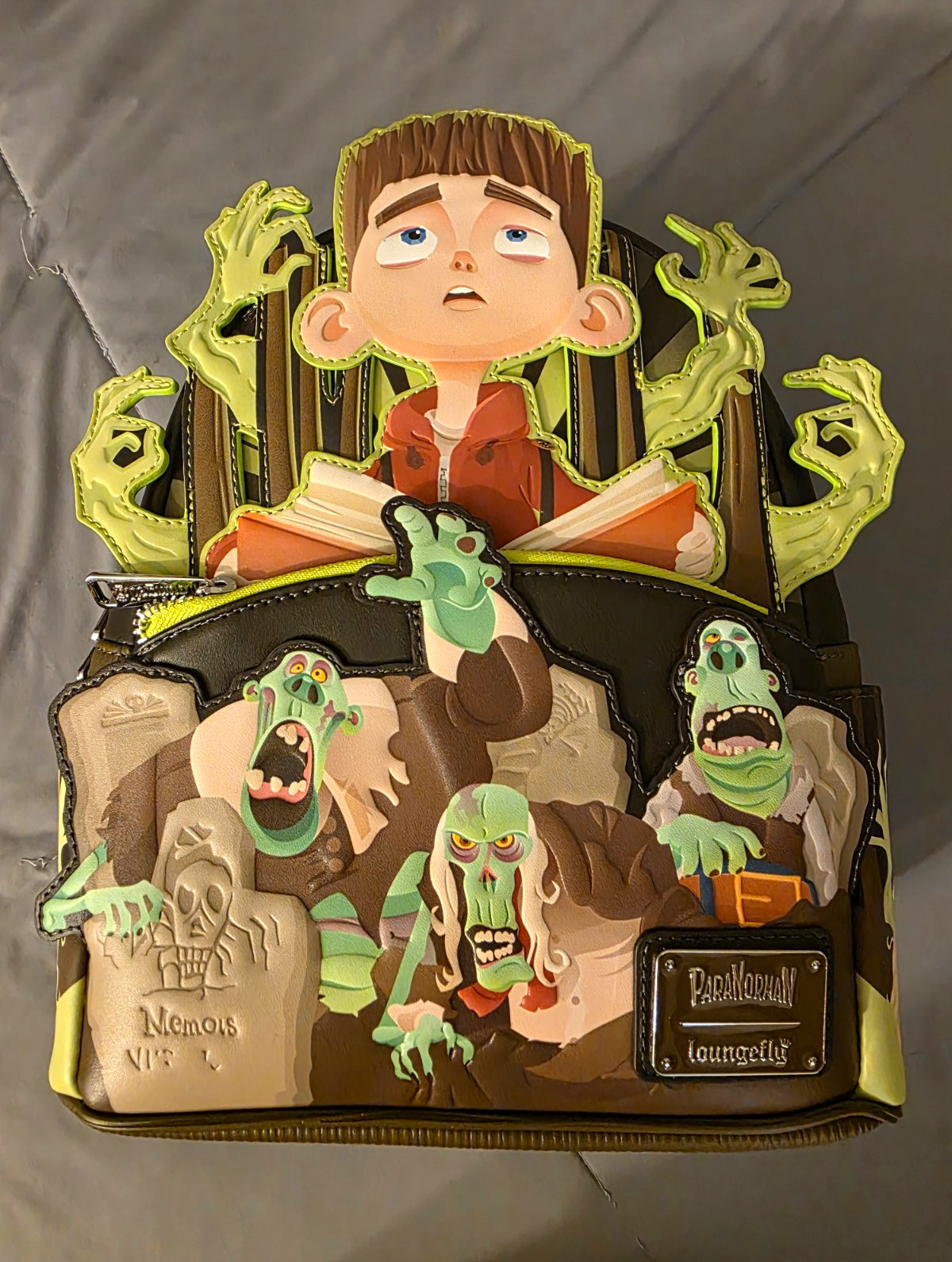 Loungefly Paranorman Mini Backpack Glow in the Dark Black/Green NWT