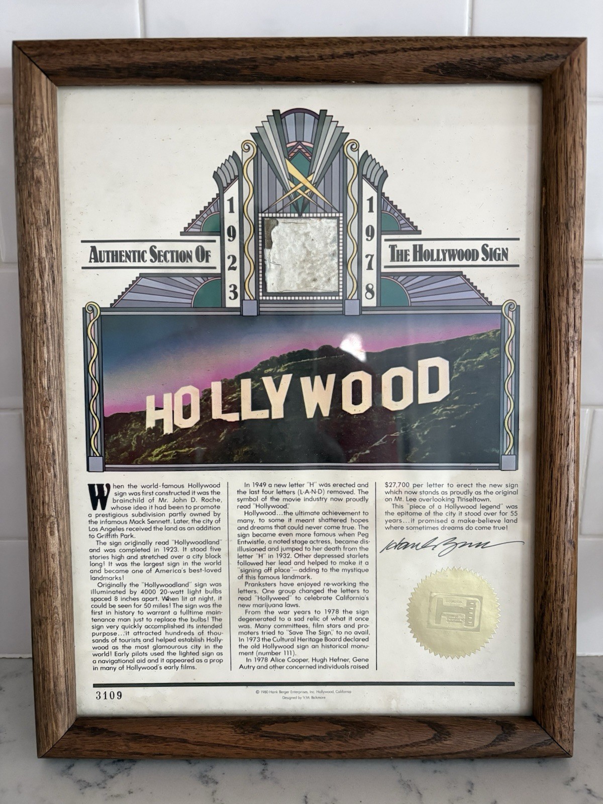 Authentic Section of the Hollywood Sign Own a Piece of Hollywood History