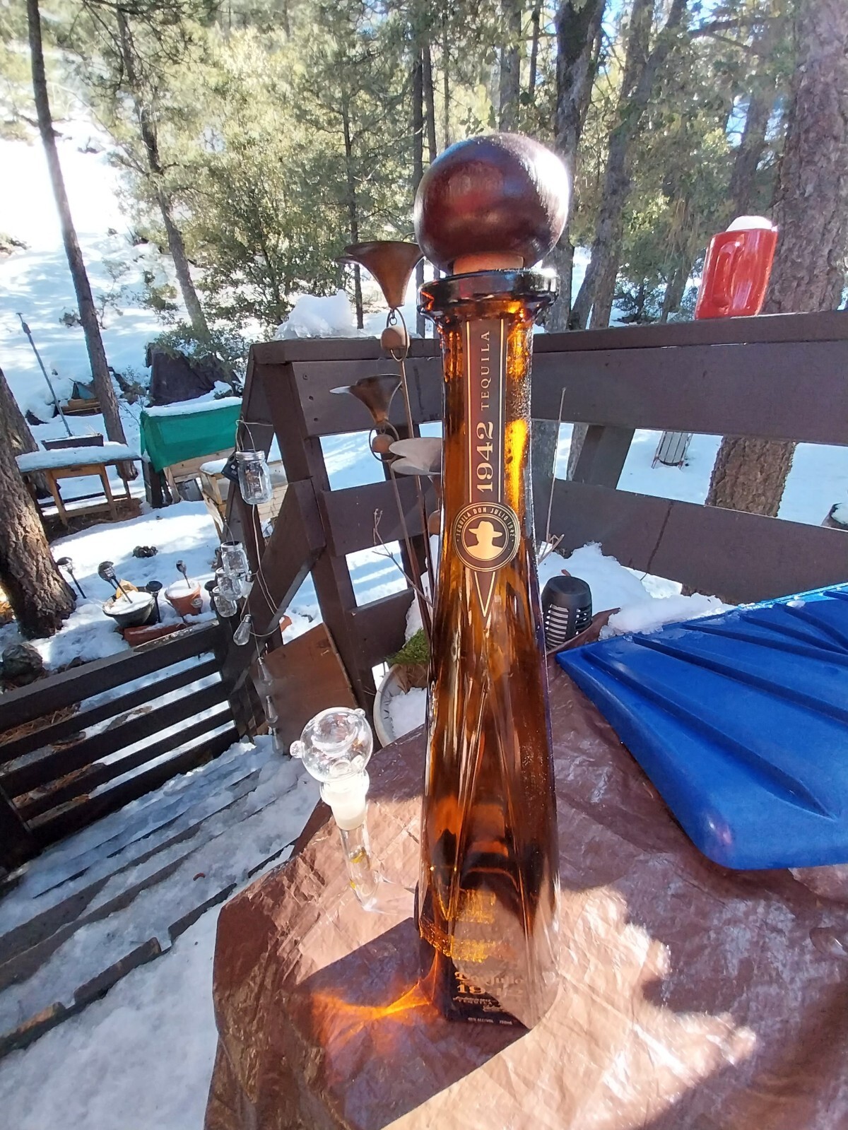 Bong Close Out Don Julio 1942 Tequila Liquor Bottle Bong W/ Cork & Box