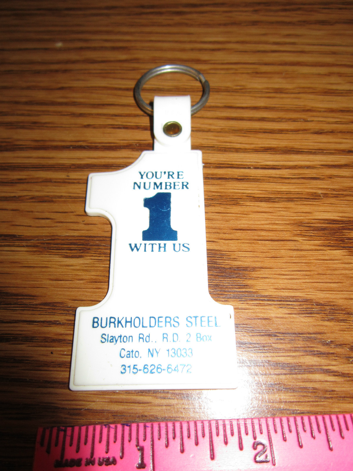 Vintage Cato NY Key ring collectible Burkholders Steel 1970\'s NUMBER 1 Vintage Cato NY Key ring collectible Burkholders Steel 1970\'s NUMBER 1