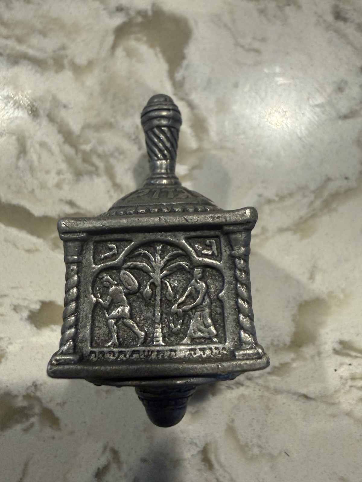 Rare Bezalel Cast Led Pewter Hanukkah Dreidel Jerusalem 1929 Judaica. Israel