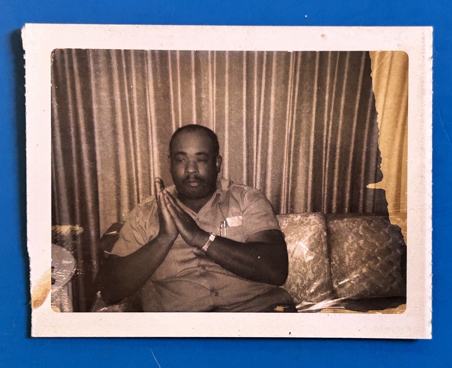 1950s African American Man Vintage Snapshot Polaroid