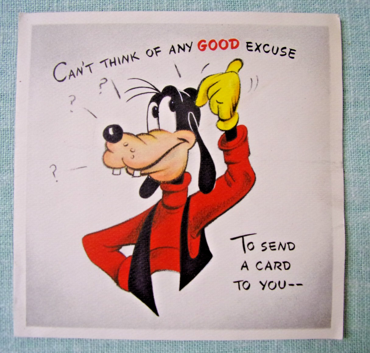 Hallmark Disney Goofy Greeting Card Copyright 1948