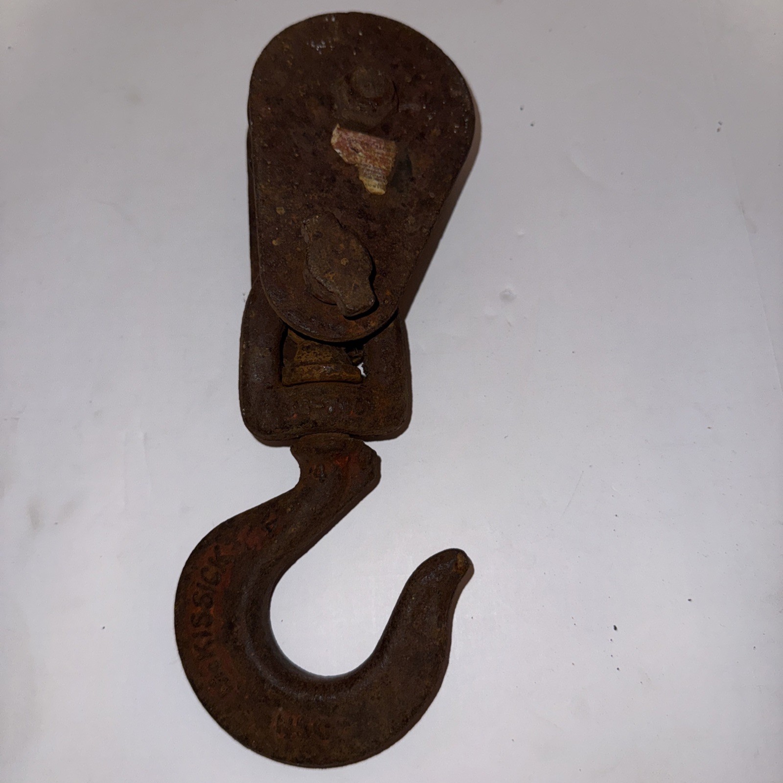 Vintage McKissick Snatch Block Pulley with Hook 4 Ton Capacity 3” Pulley SB-740