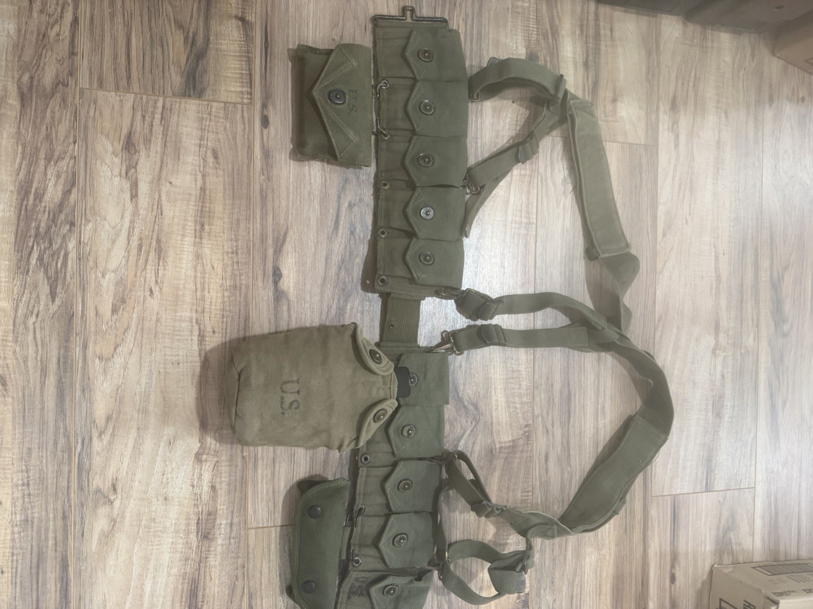 Vintage US Military M1923 Cartridge Belt Web Gear Rig