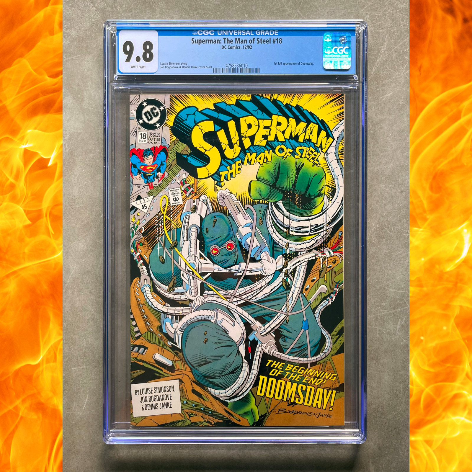 🔥 Superman The Man of Steel #18 CGC 9.8 NM/M (DC 1992) 🔑 1st App Doomsday 🔥
