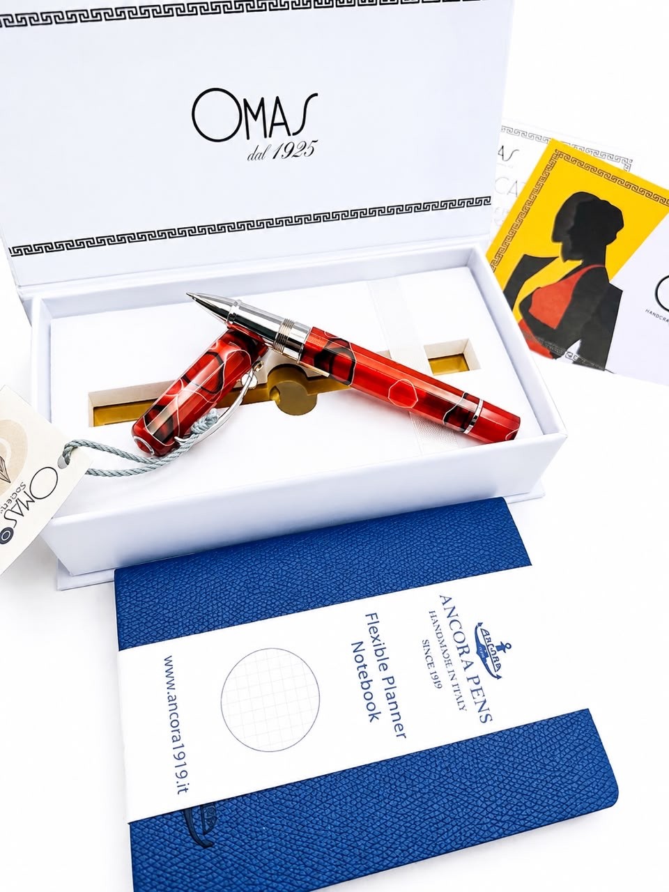 OMAS RED FANTASY ACR  Grand Paragon ( 15 cm long)  Roller Chrome Trim N 01 of 98
