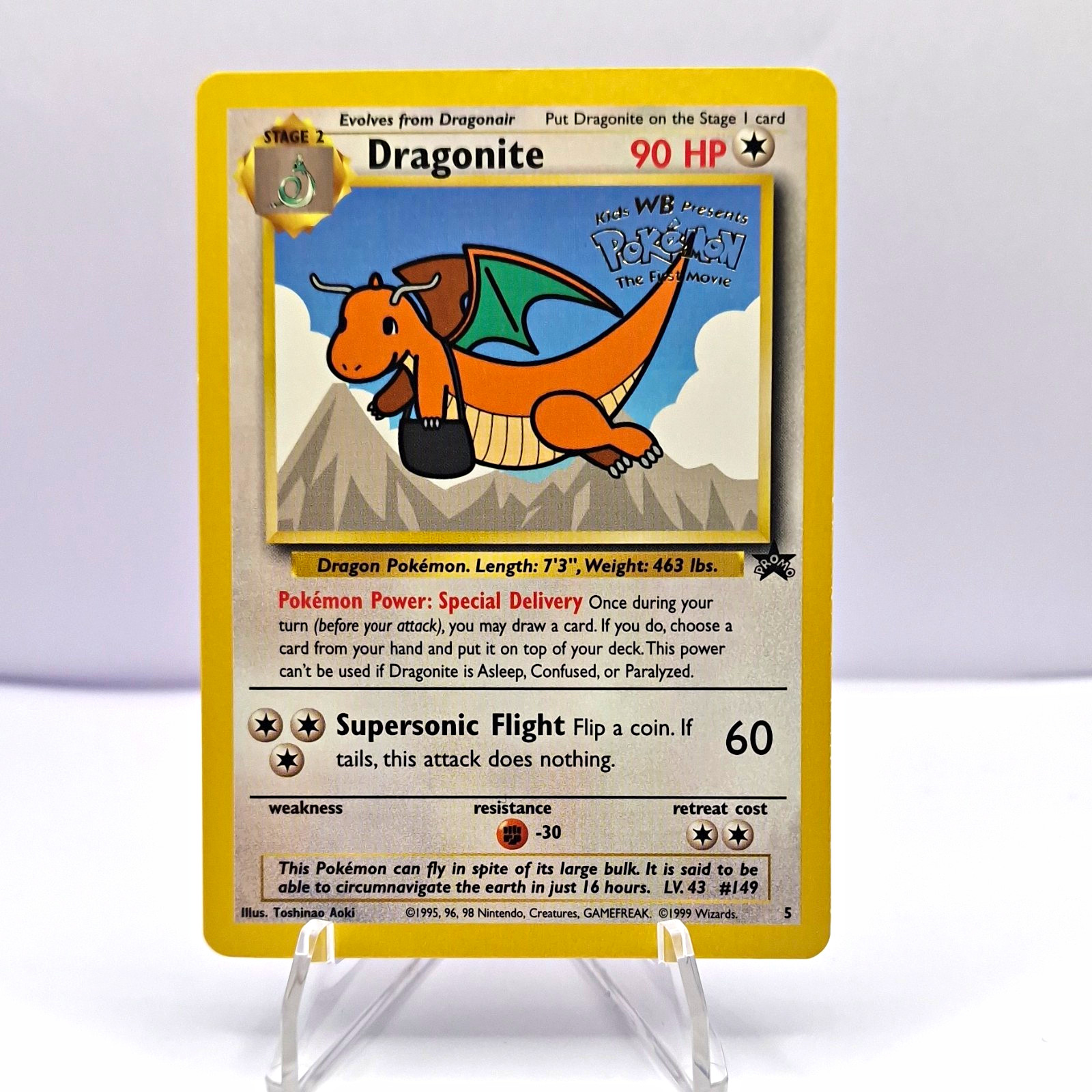 Pokémon TCG Dragonite Movie Promo WB 44 1999 90 HP Regular Supersonic Flight