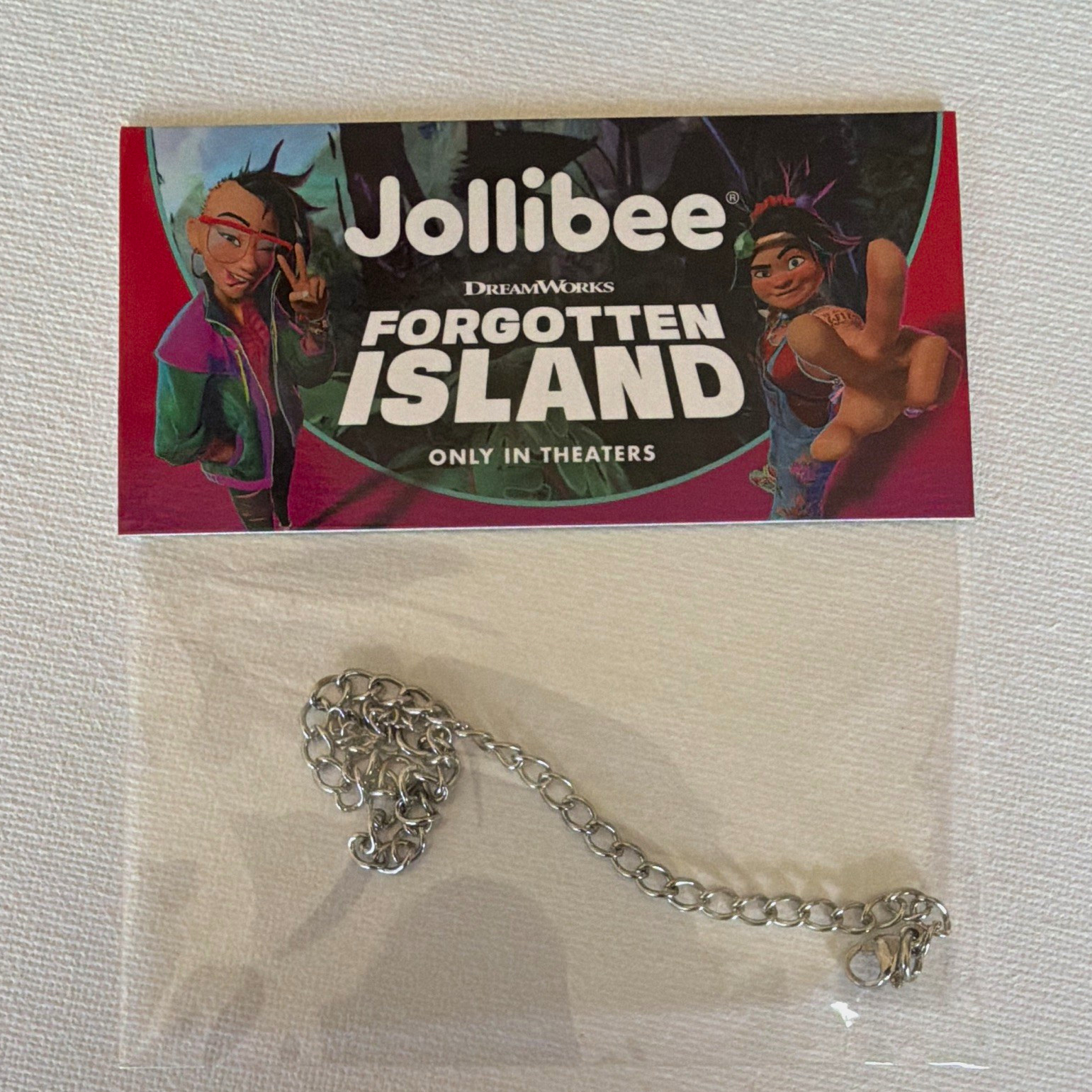 Jollibee x DreamWorks Forgotten Island Silver Tone Adjustable Chain Bracelet
