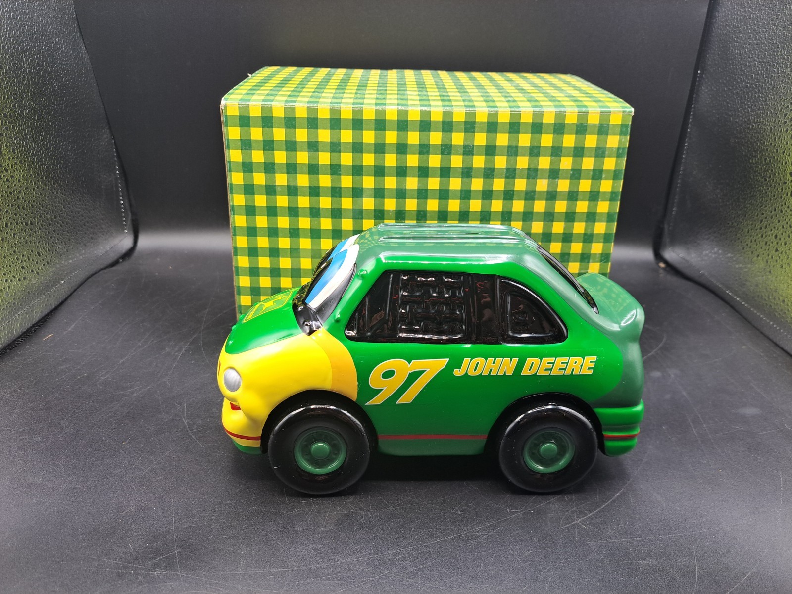 1999 John Deere Kids by Enesco: JD Racer Bank (#685348) 1999 John Deere Kids by Enesco: JD Racer Bank (#685348)