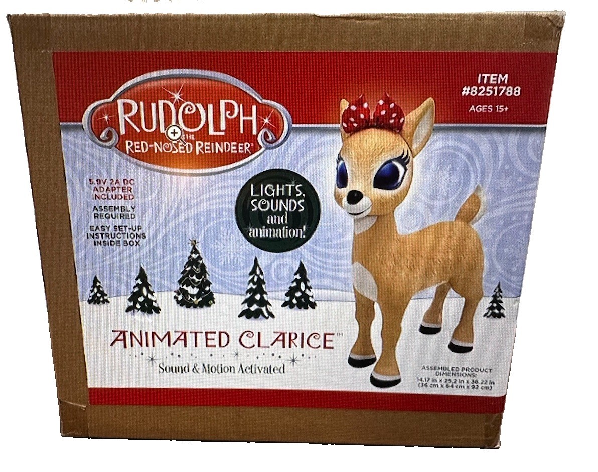 Rudolph the Red-Nosed Reindeer 3-ft Clarice Animatronic Outdoor Christmas Decora