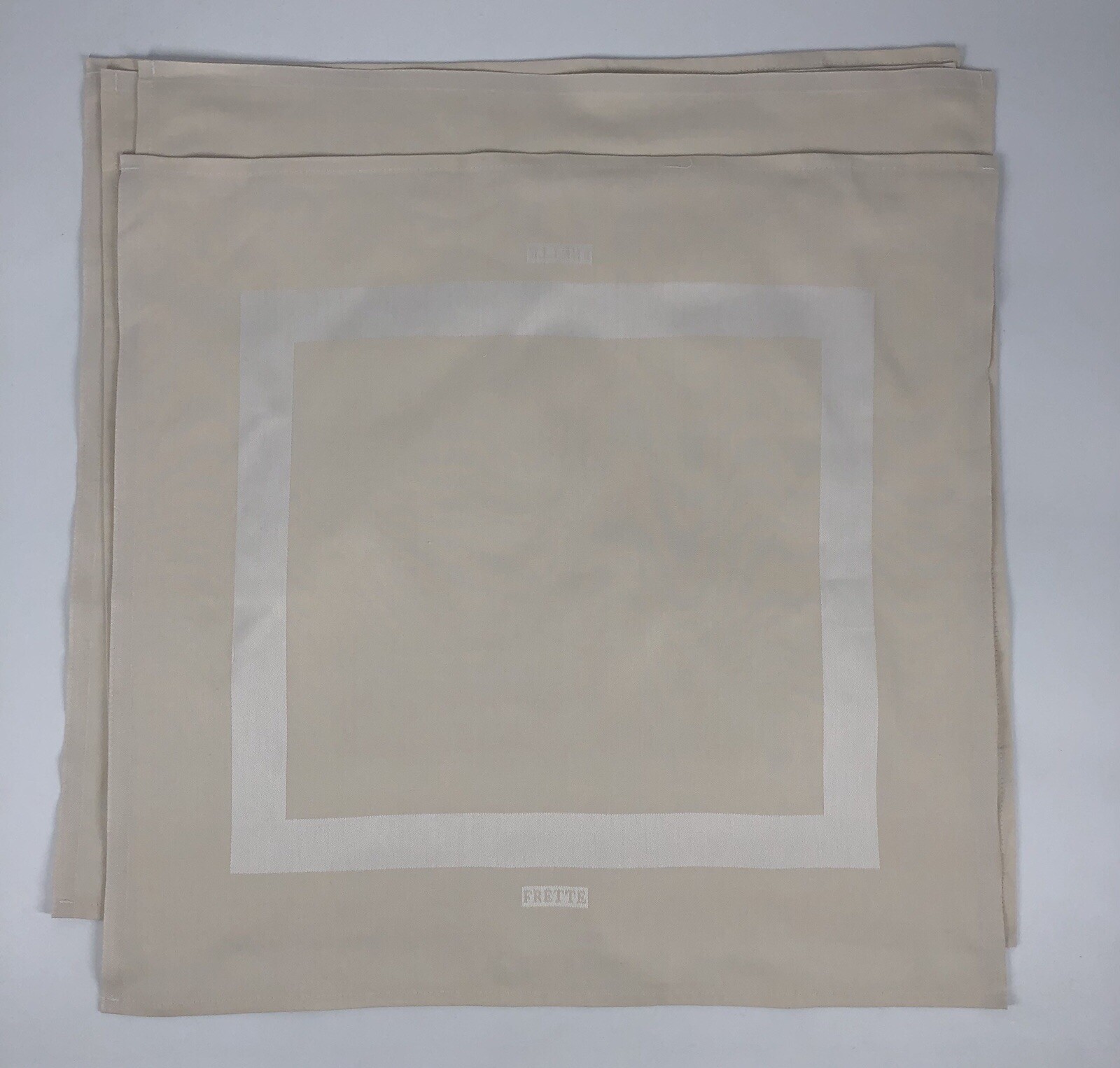 NEW Frette Flavio Ivory Half-Tone 22”x22” Cotton Napkins set of 4 Luxury Dining