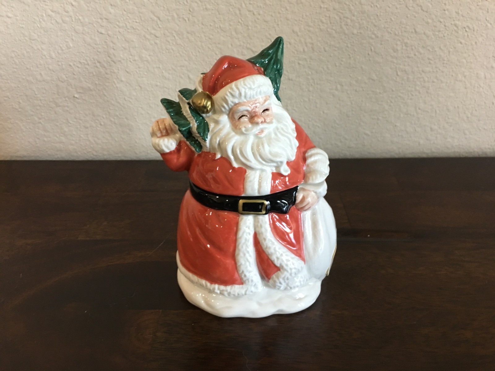 1989 Vintage OCI Omnibus Fitz & Floyd German Santa with Tree sugar jar