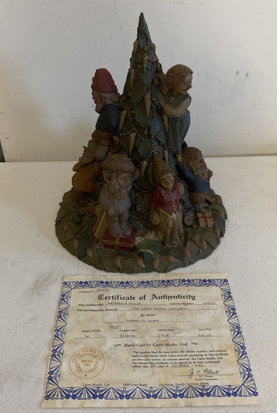 VTG 1986 Tom Clark Twas The Night Before Christmas Retired Edition Signed w/COA