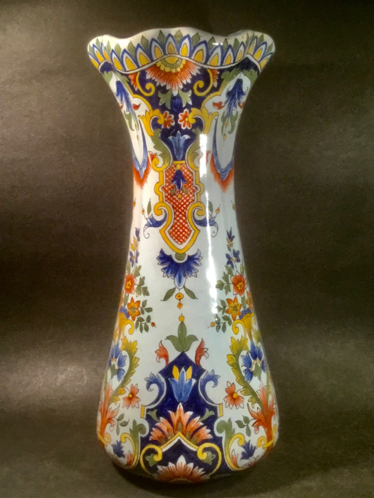 Gorgeous Antique French Faience Rouen Vase c.1800\'s