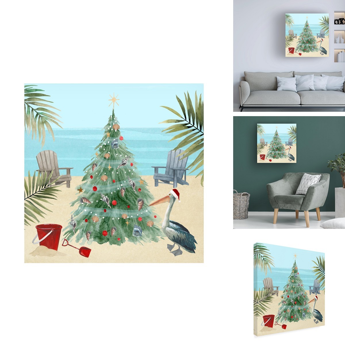 Trademark Fine Art WAG35479-C1818GG Grace Popp Merry Coastal Christmas I Canvas Trademark Fine Art WAG35479-C1818GG Grace Popp Merry Coastal Christmas I Canvas