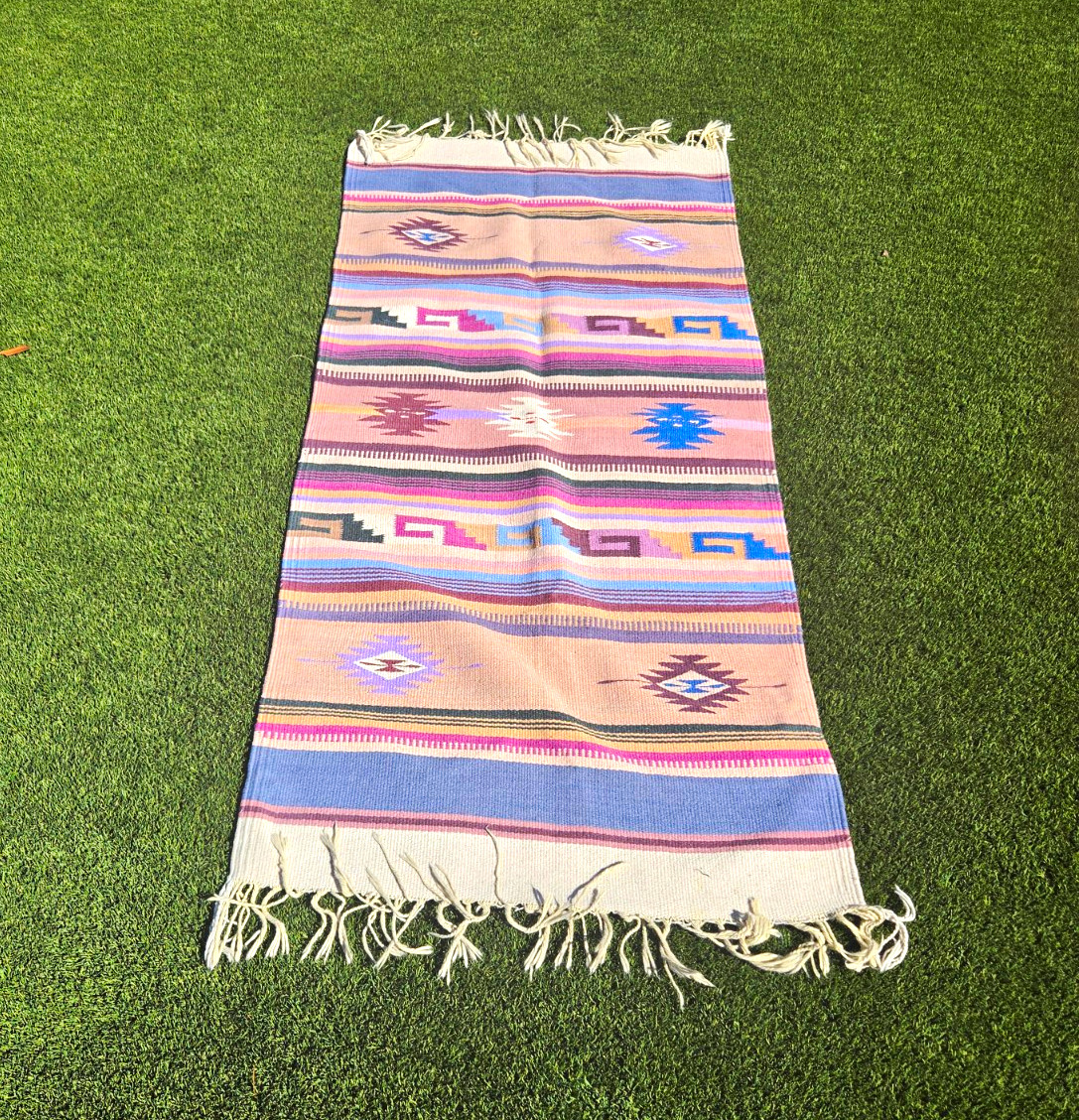 Vintage Hand Woven Wool Southwest Rug