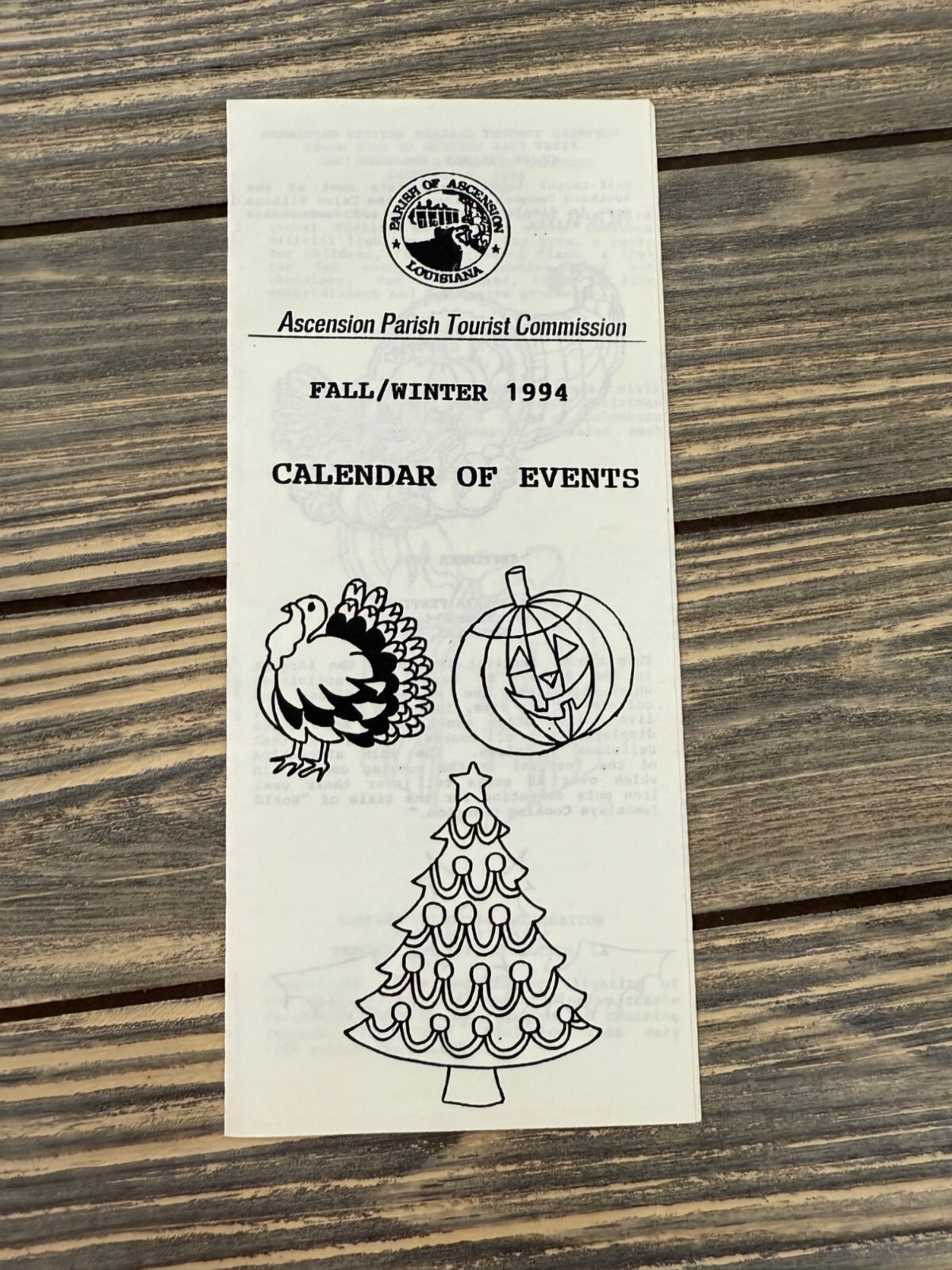Ascension Parish 1994 Fall/Winter Events Brochure With Illustrations