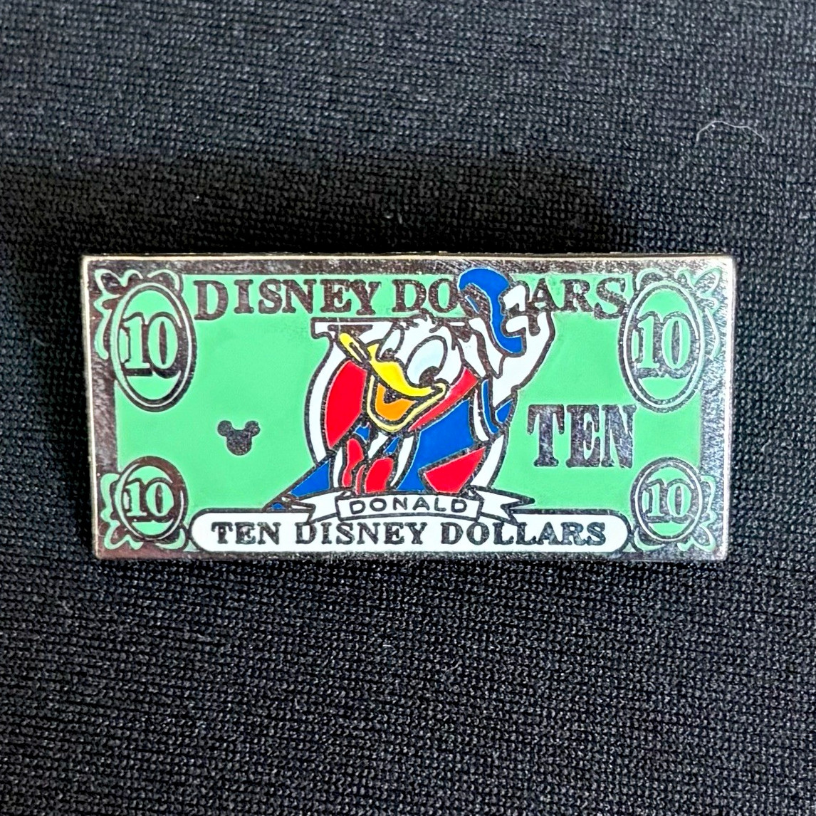 Disney Donald Duck Ten Dollar Bill Hidden Mickey Trading Pin 2006