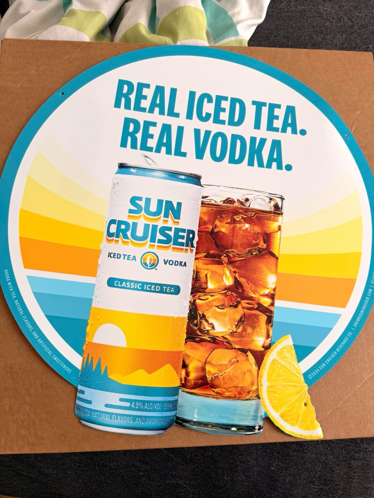 Sun Cruiser Round Metal Sign 