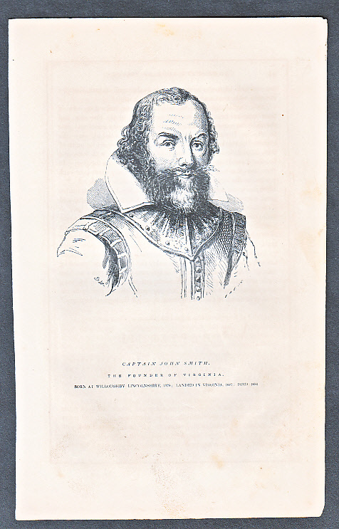 BOOK PLATE - CAPTAIN JOHN SMITH - THE FOUNDER OF VIRGINIA