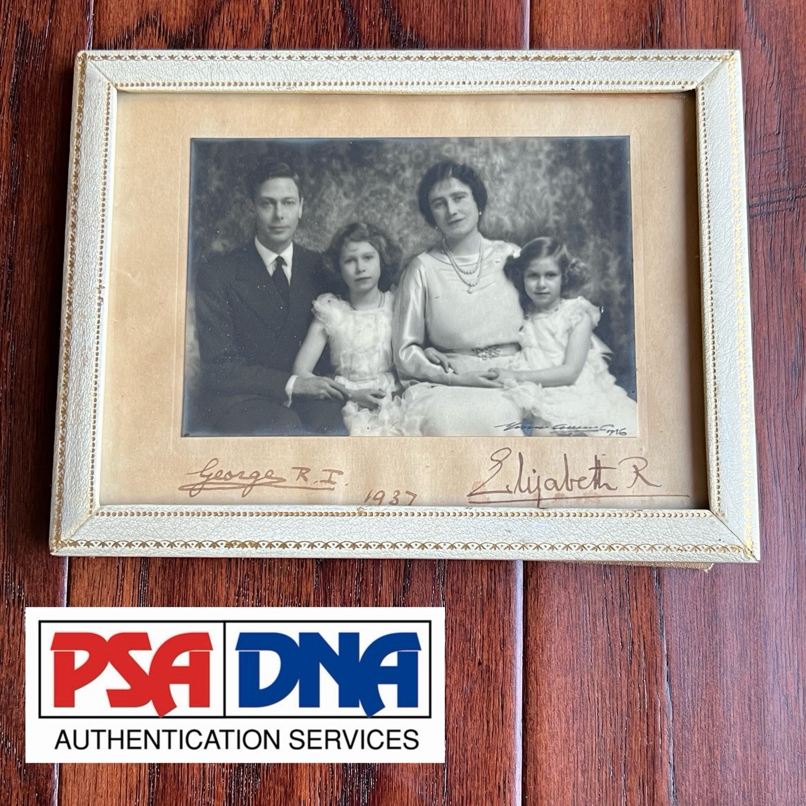 King GEORGE VI & ELIZABETH Queen Mother Autograph Family Signed + QE II PSA