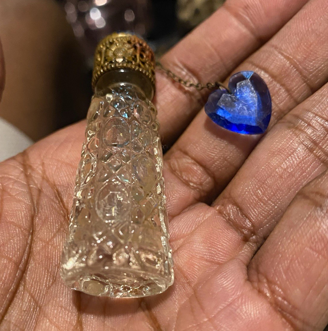 Lot of 2 1930’s Irice Vintage Czech Cut Glass Perfume Bottle Filigree Blue Heart Lot of 2 1930’s Irice Vintage Czech Cut Glass Perfume Bottle Filigree Blue Heart