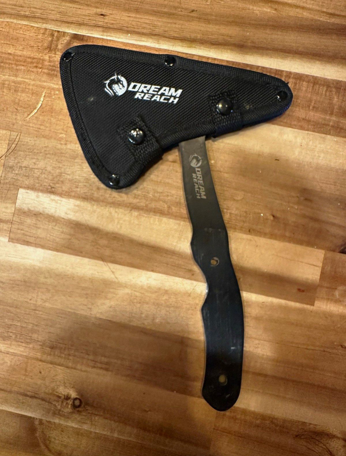 Dream Reach Tactical Tomahawk Axe Full Tang Steel Handle/Blade Black Sheath