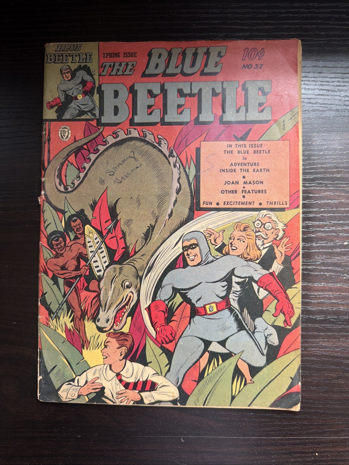 Blue Beetle #37 .1940 Comic Golden Age Rare Scarce Fox Issue VG Defect