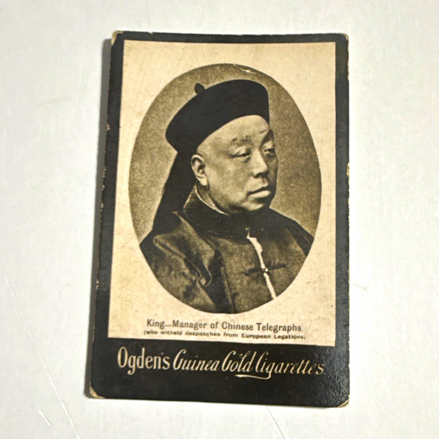 1901 Ogden’s Guinea Gold King Manager Chinese Telegraphs Tobacco Card China 1901 Ogden’s Guinea Gold King Manager Chinese Telegraphs Tobacco Card China