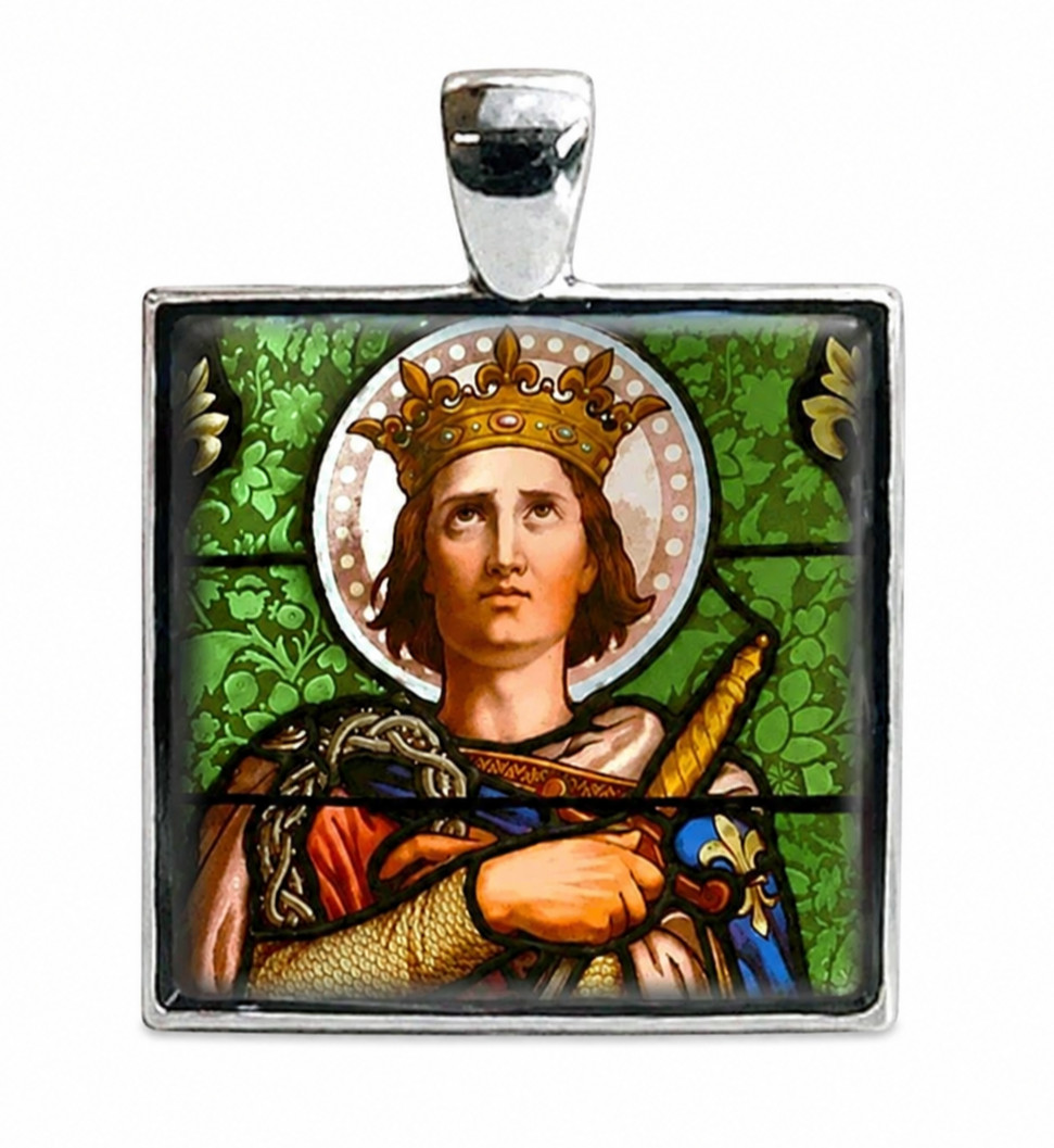 St Louis IX King of France - Christian Handmade Medal of Justice, Courage, Faith