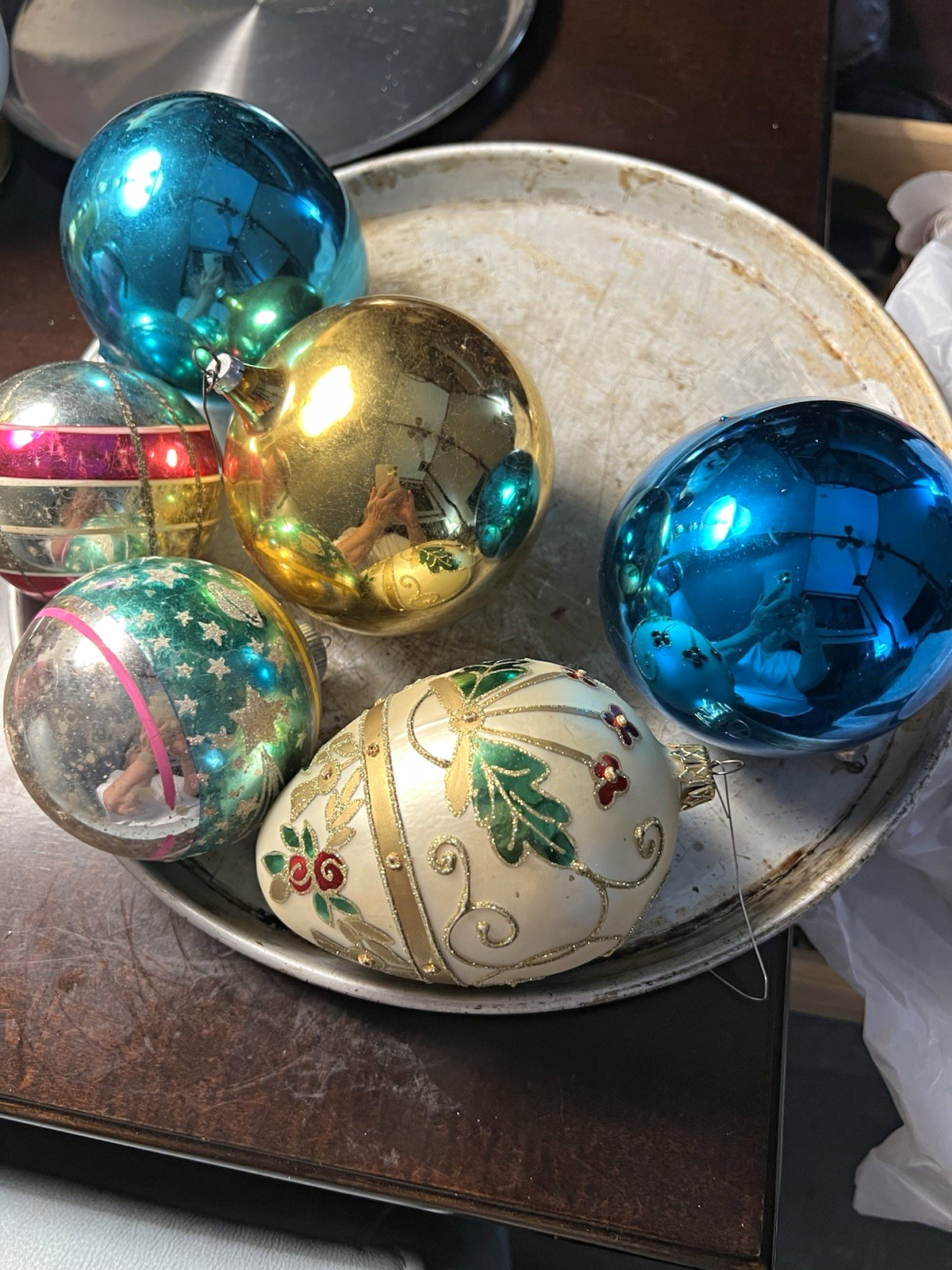 Vintage Glass Christmas Ornaments Huge Czech Shiny Brite Poland W Germany