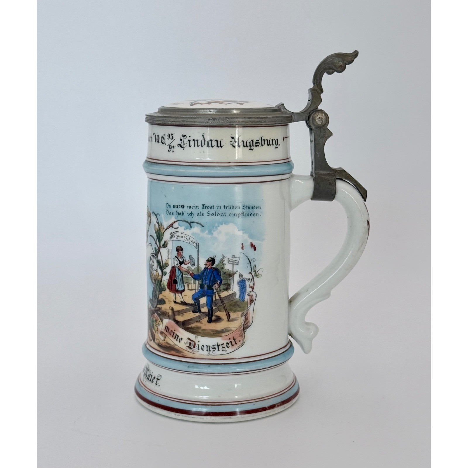 Antique 1895-97 Imperial German Reservist Stein 3rd Infantry Prinz Carl Bavaria