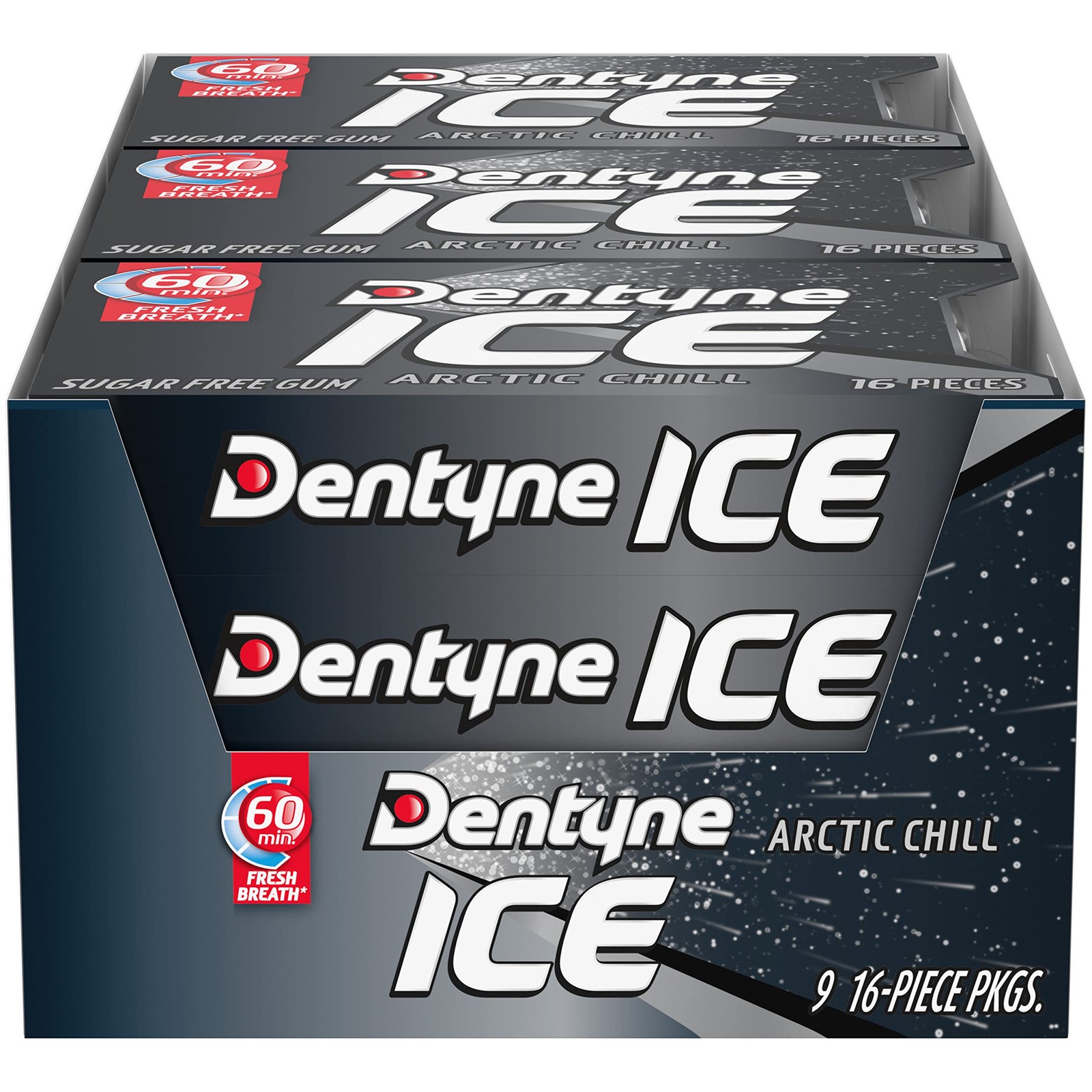 Dentyne Ice Arctic Chill Sugar Free Gum, 9 Packs 16 Count (Pack of 9), Blue Dentyne Ice Arctic Chill Sugar Free Gum, 9 Packs 16 Count (Pack of 9), Blue