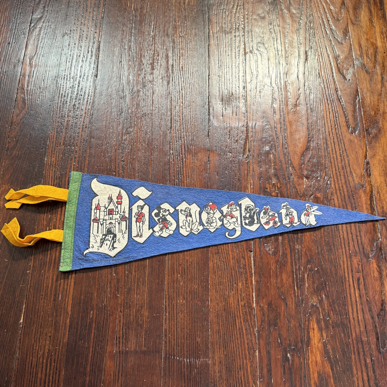 VTG 1960s Disneyland Felt Pennant Blue RARE Castle Peter Pan Tinkerbell Mickery VTG 1960s Disneyland Felt Pennant Blue RARE Castle Peter Pan Tinkerbell Mickery