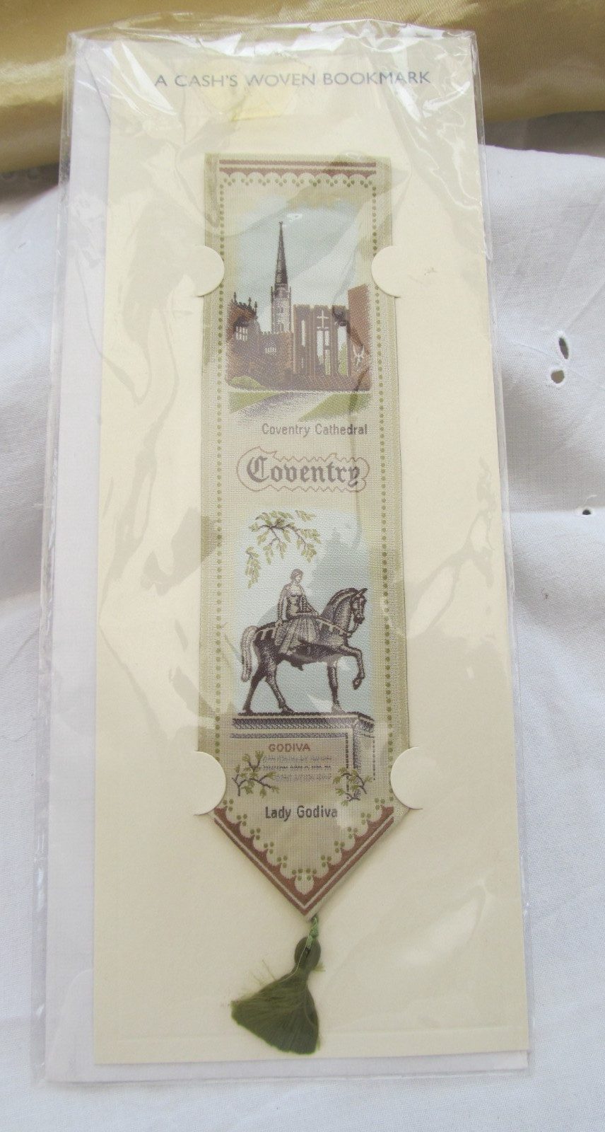 Rare Vintage Cash's Woven Silk Bookmark Lady Godiva Coventry Cathedral Sealed Rare Vintage Cash's Woven Silk Bookmark Lady Godiva Coventry Cathedral Sealed