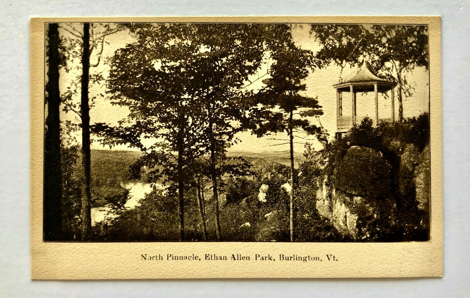 1909 Burlington Vermont Ethan Allen Park North Pinnacle Winooski River Postcard 