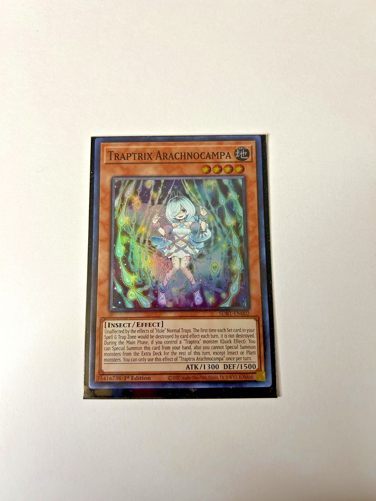Yu-Gi-Oh Traptrix Arachnocampa SDBT-EN002 1st Edition Super Rare Beware of Trapt