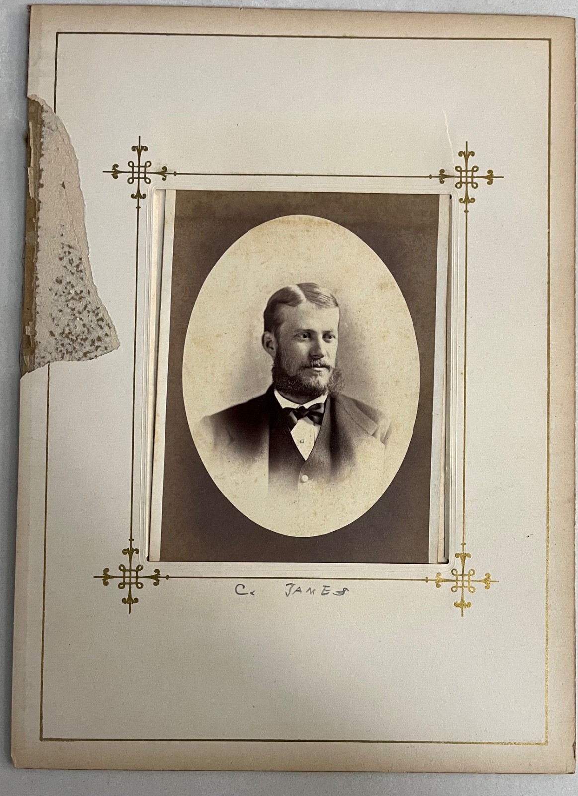 6 ANTIQUE PHOTOGRAPHS FROM AN ALBUM ON 3 PAGES