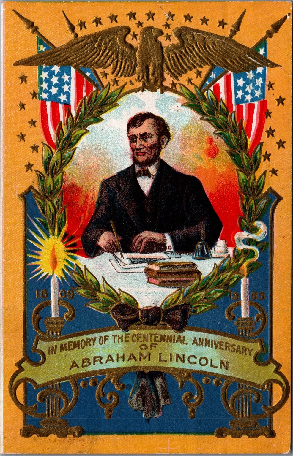 1909 Abraham Lincoln Centennial Anniversary Postcard Boston Postmark 1909 Abraham Lincoln Centennial Anniversary Postcard Boston Postmark