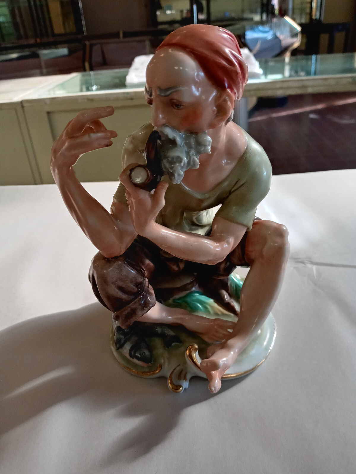 Vintage Classic Lipper & Mann Older  Male Fisherman Statue