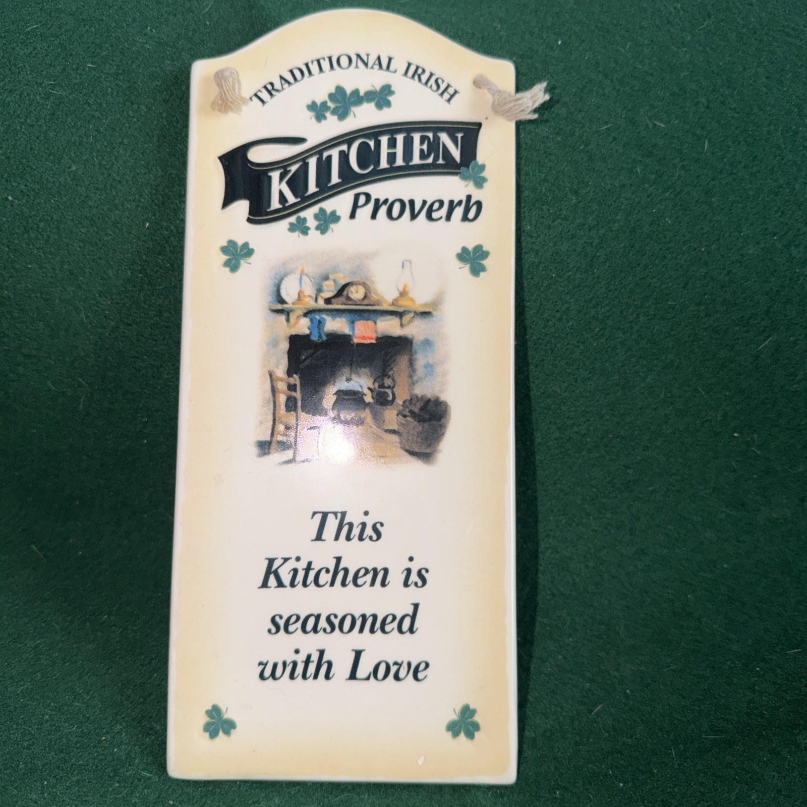 Irish Kitchen Proverb Plaque”THIS KITCHEN IS SEASONED WITH LOVE” gorgeous Vtg Irish Kitchen Proverb Plaque”THIS KITCHEN IS SEASONED WITH LOVE” gorgeous Vtg