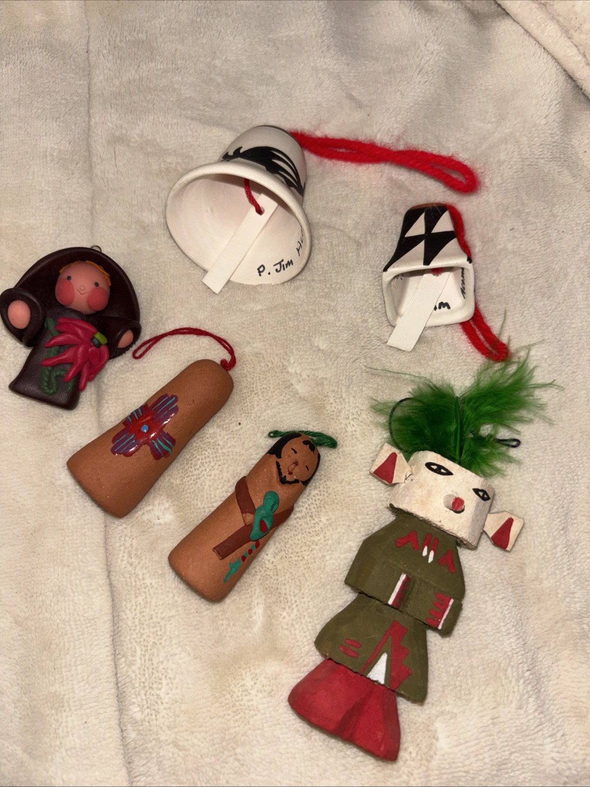 VTG Native/terra-Cotta Hand Are Ornaments 2 Signed