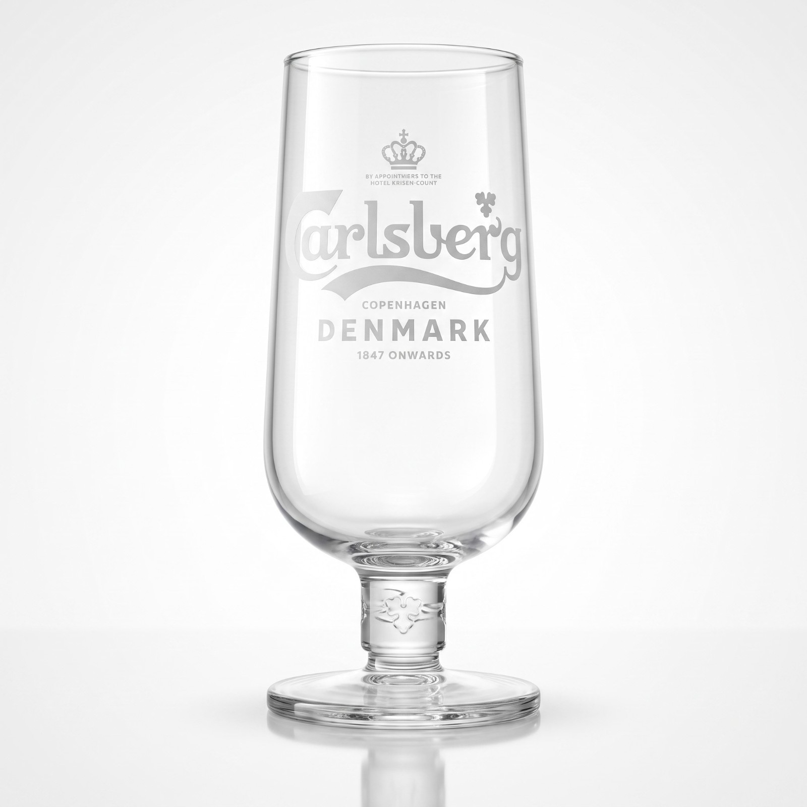 Carlsberg Beer Clear Stem Glass White Logo 2019 Malaysia 7.5\