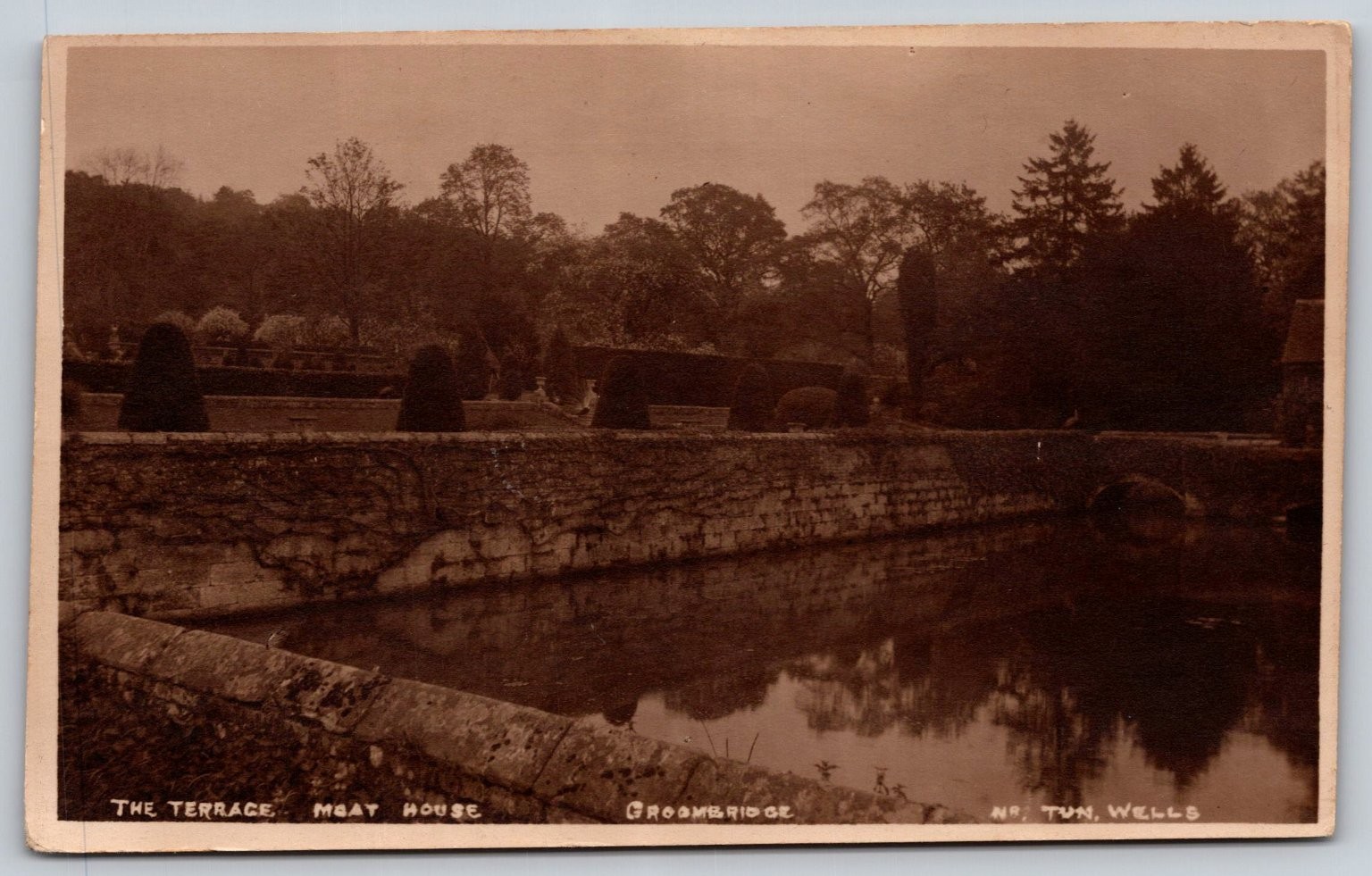 Groombridge Moat House Terrace RPPC Postcard Nr Tunbridge Wells England D253