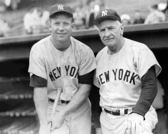 New York Yankees MICKEY MANTLE and CASEY STENGEL 8x10 Photo Poster Print Poster
