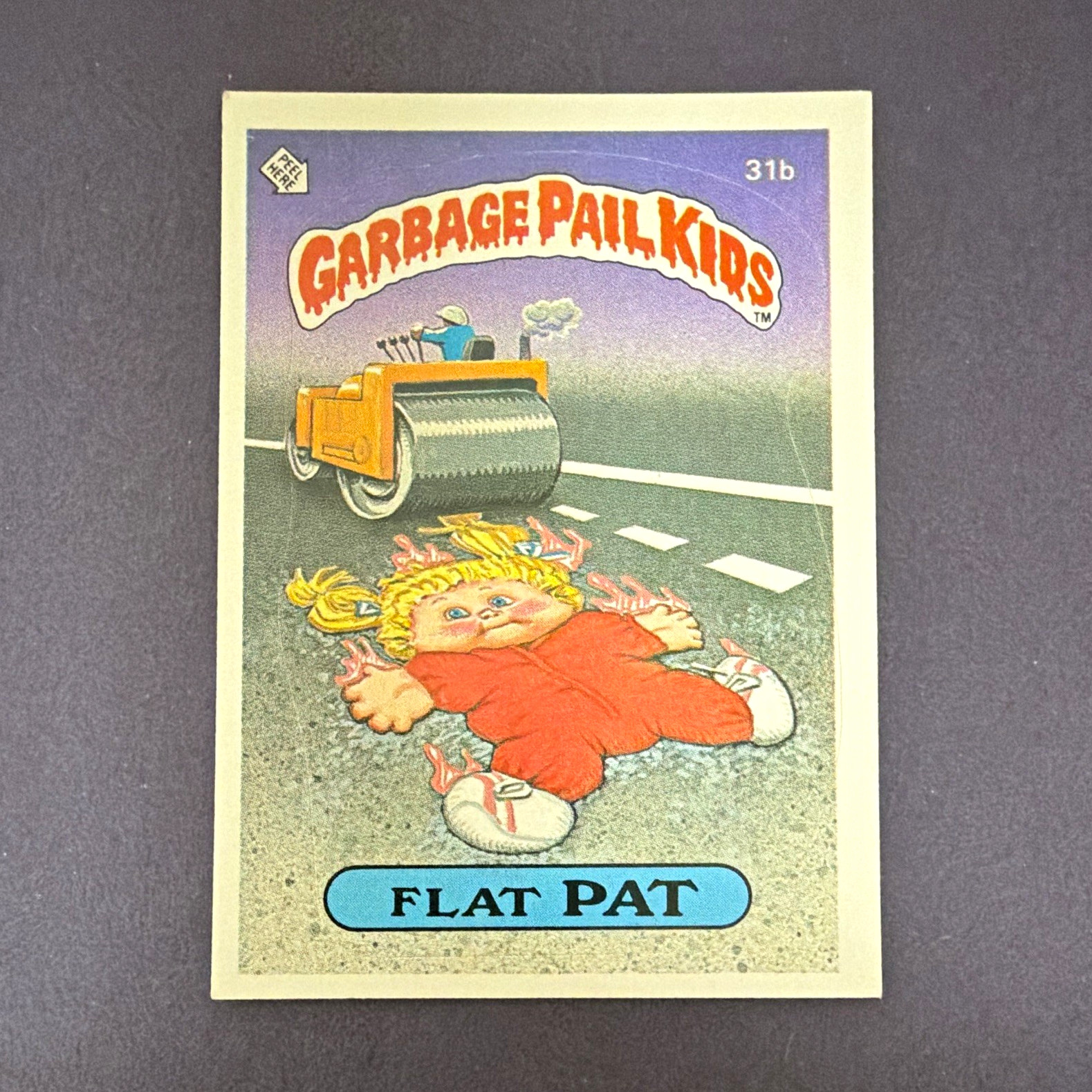 Topps 1985 Garbage Pail Kids Series 1 #31b Flat Pat Sticker Card