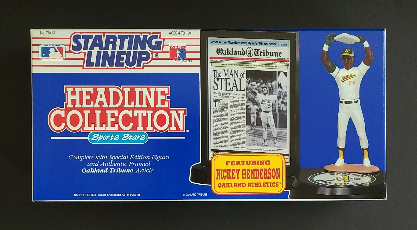 1992 Starting Lineup MLB Headline Collection Rickey Henderson - The Man of Steal 1992 Starting Lineup MLB Headline Collection Rickey Henderson - The Man of Steal